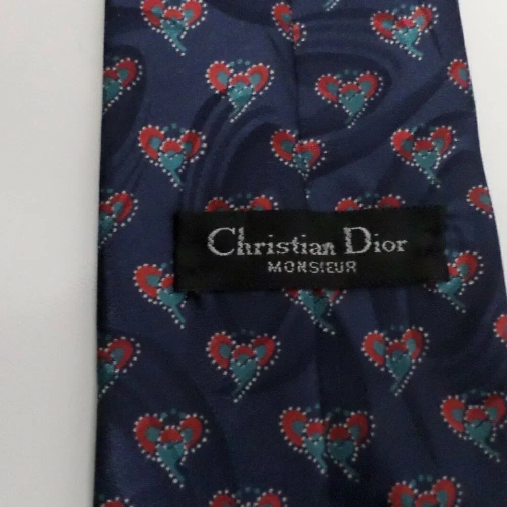 CHRISTIAN DIOR Monsieur Blue Tie Made in the USA